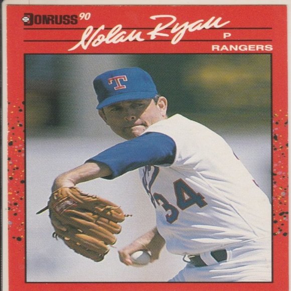 Nolan Ryan (Texas Rangers) 1989 Leaf Donruss '90 MLB Card - Card Number 166 - Picture 1 of 2